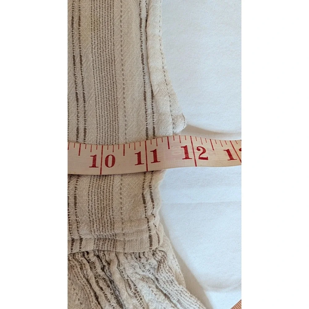 Chelsea &‎ Violet Girls Striped Tiered Dress Cream Tan Lace Cotton Linen Size 6